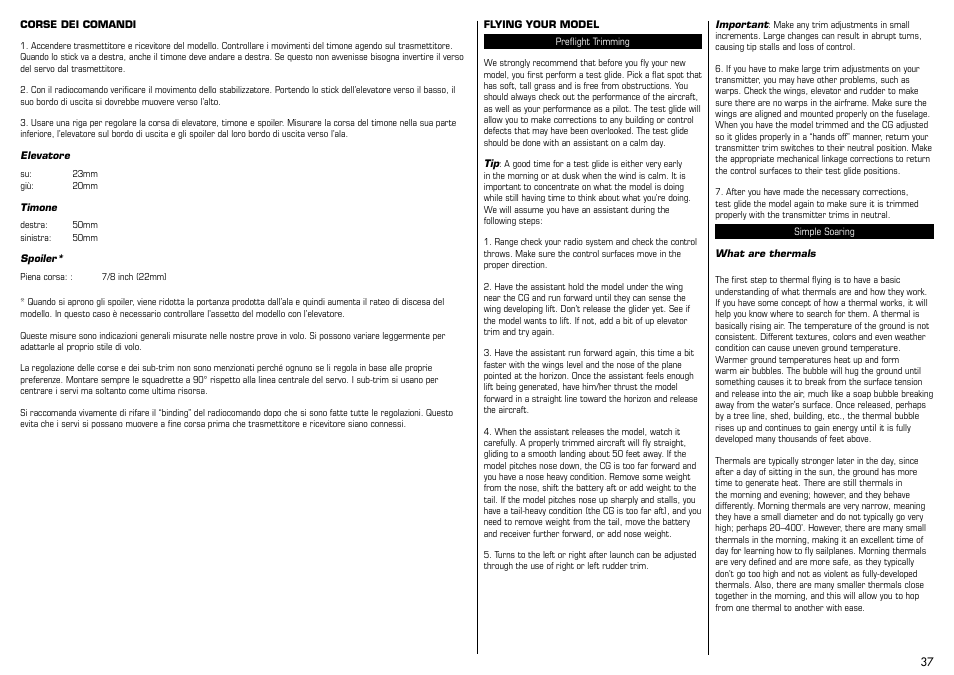 E-flite Mystique RES 2.9m ARF User Manual | Page 37 / 52