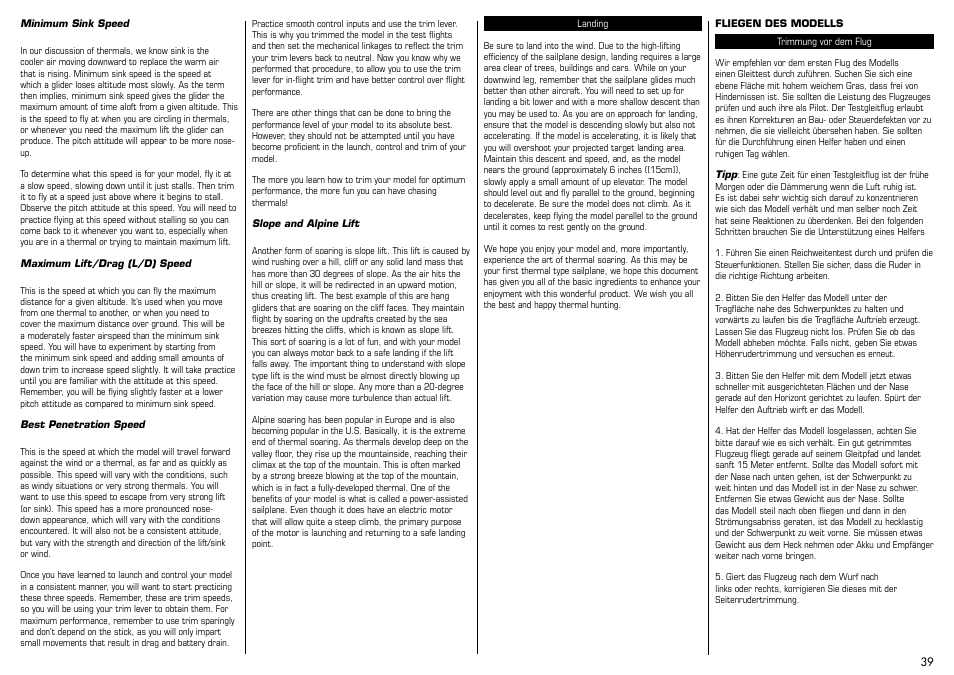 E-flite Mystique RES 2.9m ARF User Manual | Page 39 / 52