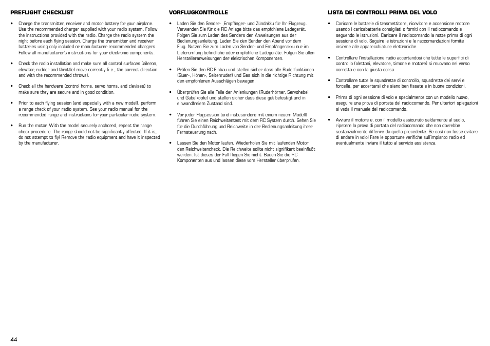 E-flite Mystique RES 2.9m ARF User Manual | Page 44 / 52