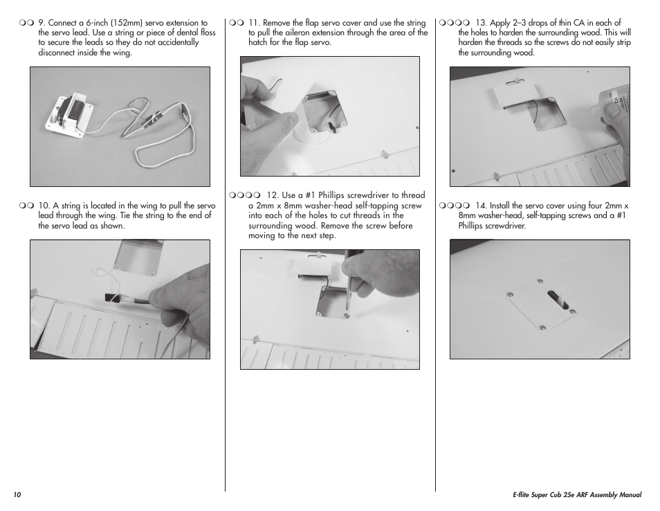 E-flite Super Cub 25e ARF User Manual | Page 10 / 48