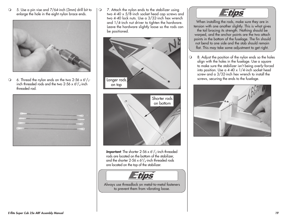 E-flite Super Cub 25e ARF User Manual | Page 19 / 48