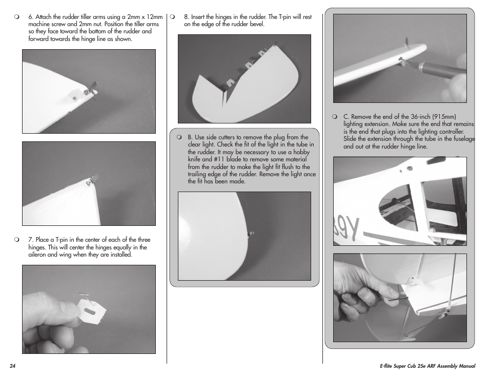 E-flite Super Cub 25e ARF User Manual | Page 24 / 48