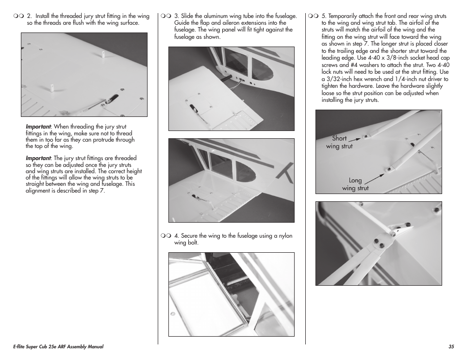 E-flite Super Cub 25e ARF User Manual | Page 35 / 48