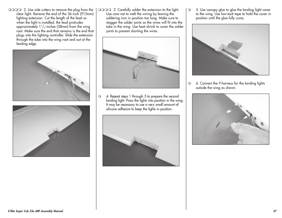 E-flite Super Cub 25e ARF User Manual | Page 37 / 48