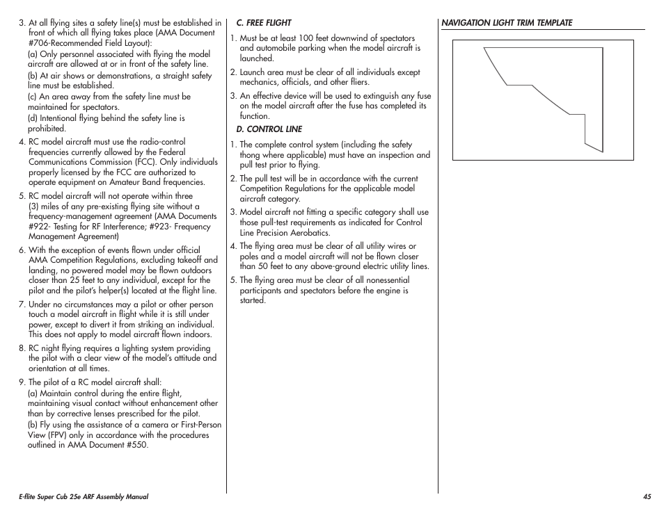 E-flite Super Cub 25e ARF User Manual | Page 45 / 48