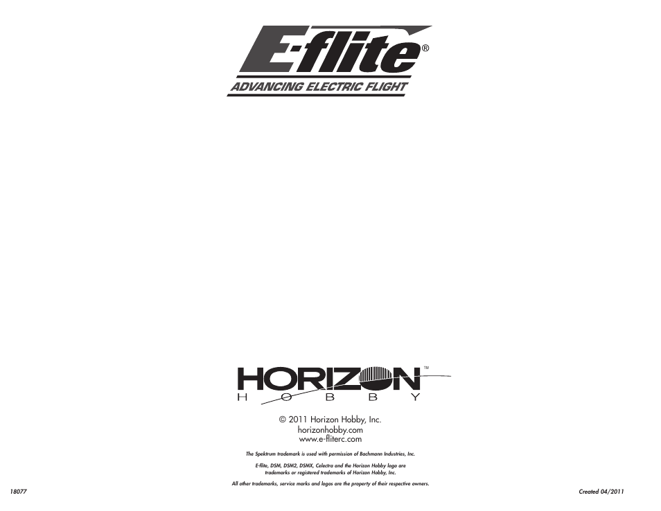 E-flite Super Cub 25e ARF User Manual | Page 48 / 48