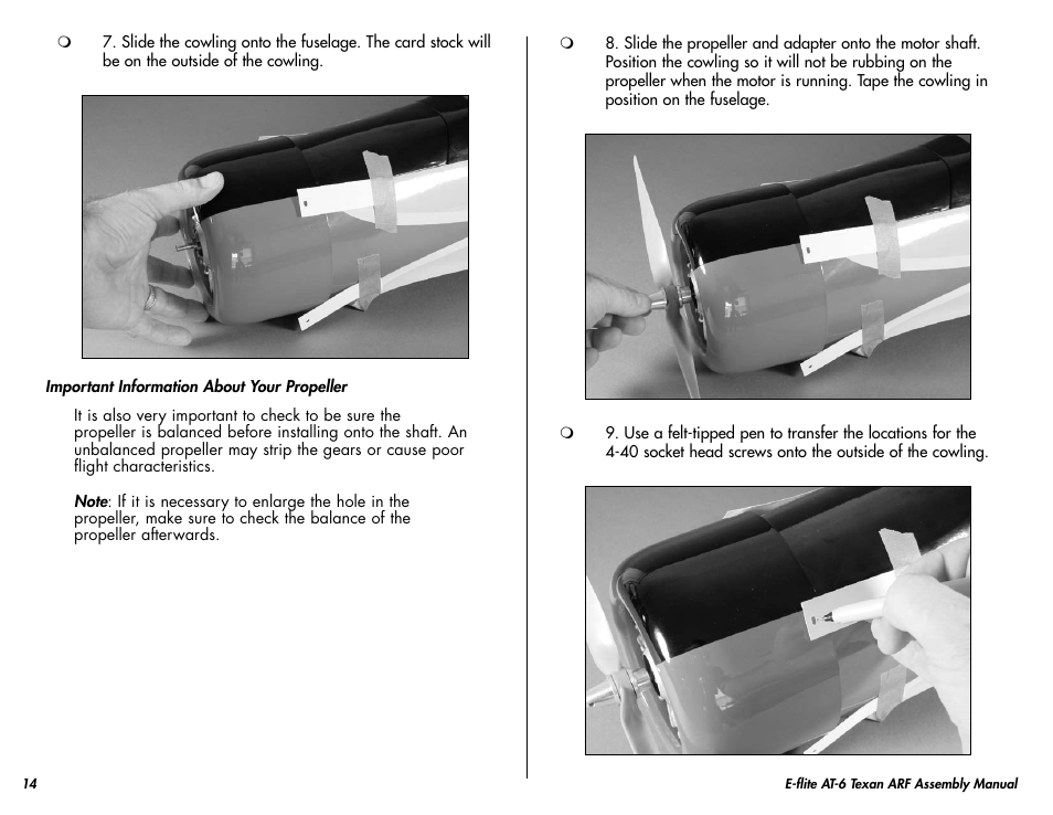 E-flite AT-6 Texan 25 ARF User Manual | Page 14 / 52