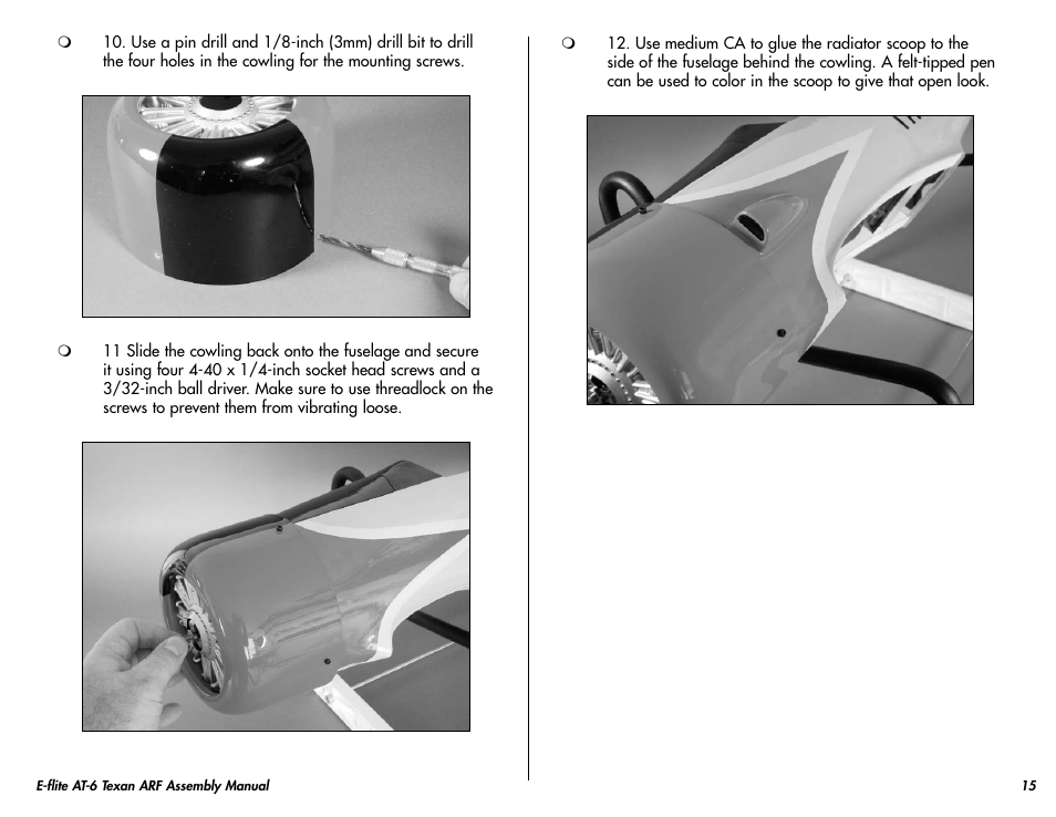 E-flite AT-6 Texan 25 ARF User Manual | Page 15 / 52
