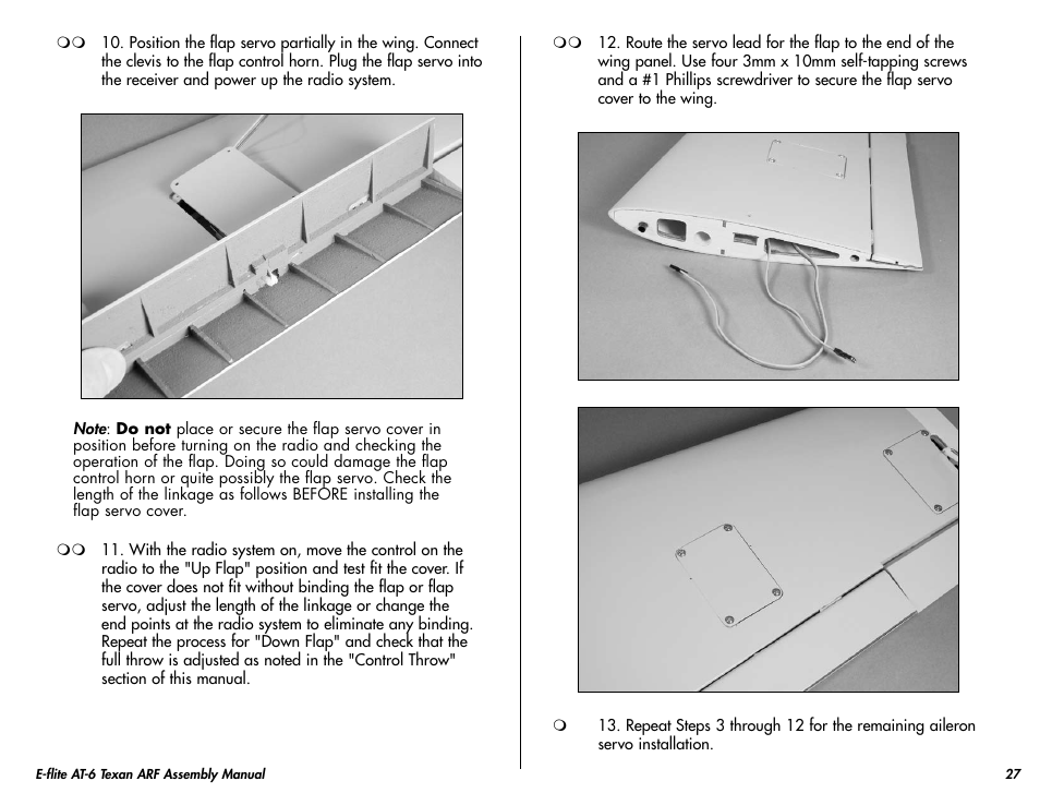 E-flite AT-6 Texan 25 ARF User Manual | Page 27 / 52