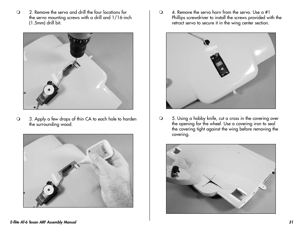 E-flite AT-6 Texan 25 ARF User Manual | Page 31 / 52