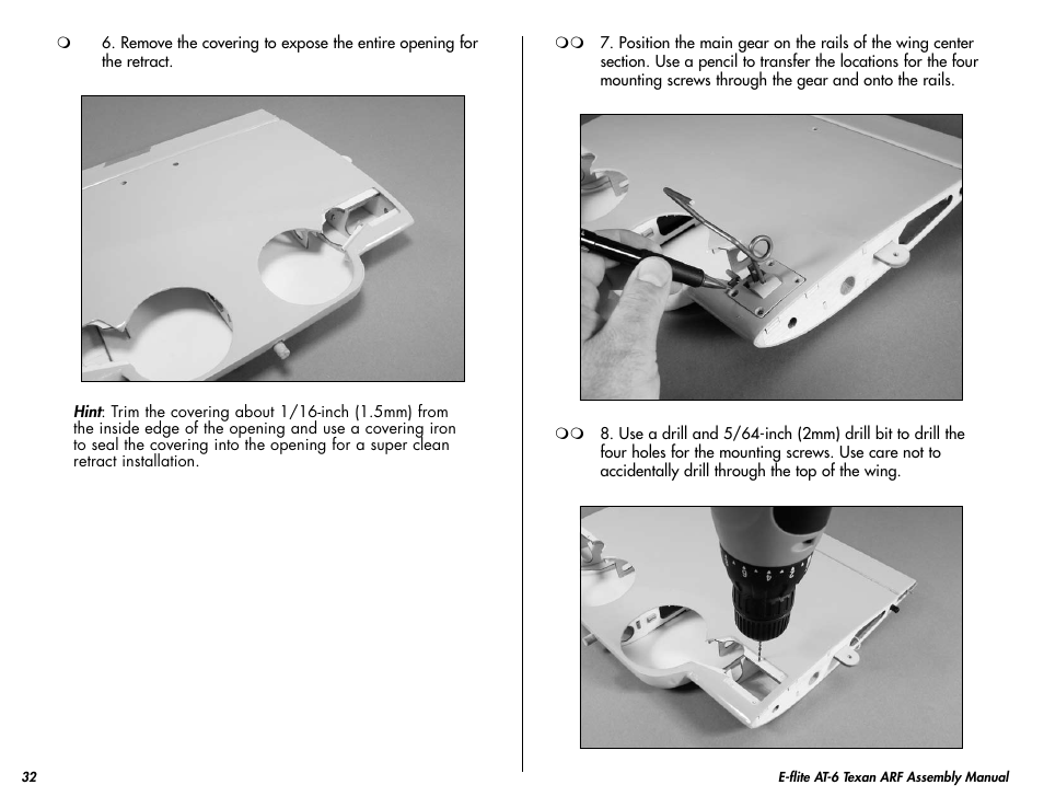 E-flite AT-6 Texan 25 ARF User Manual | Page 32 / 52