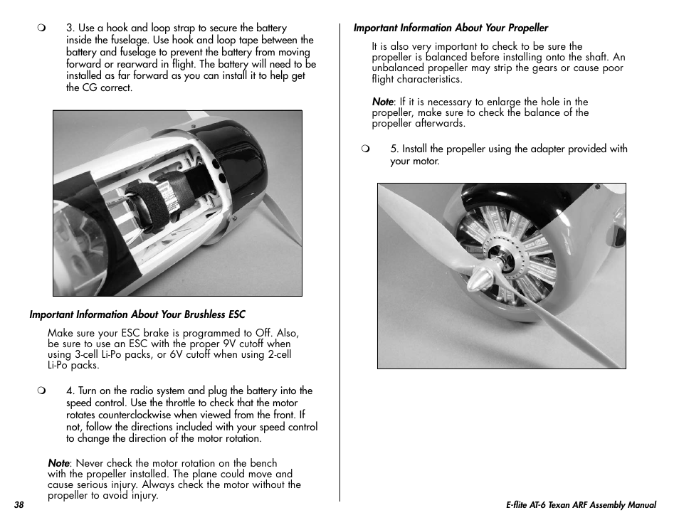 E-flite AT-6 Texan 25 ARF User Manual | Page 38 / 52
