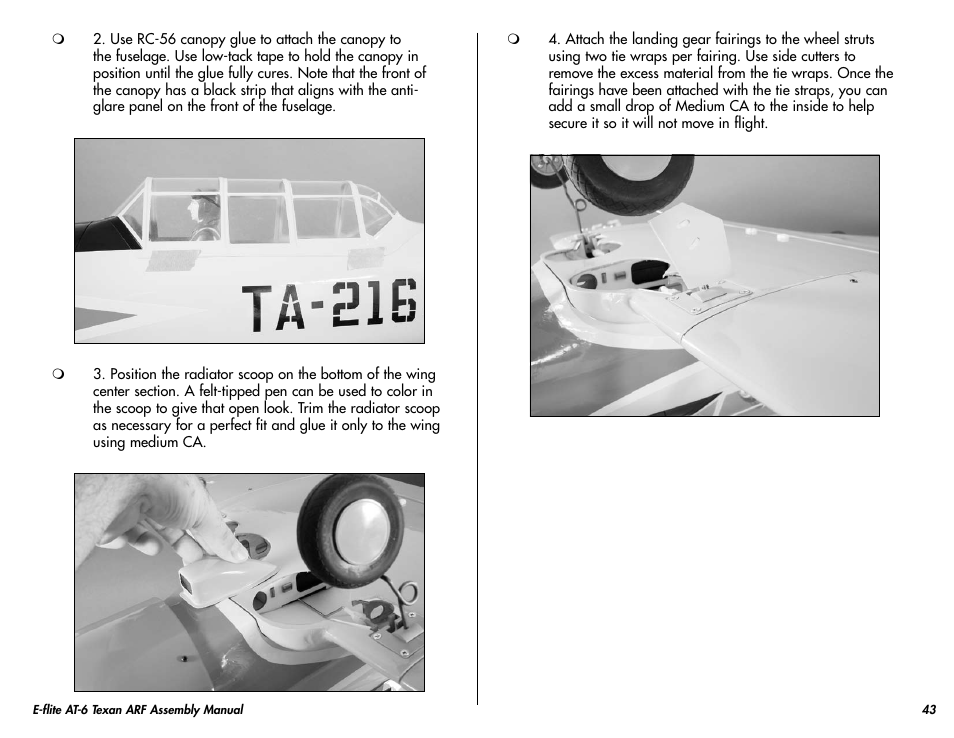 E-flite AT-6 Texan 25 ARF User Manual | Page 43 / 52
