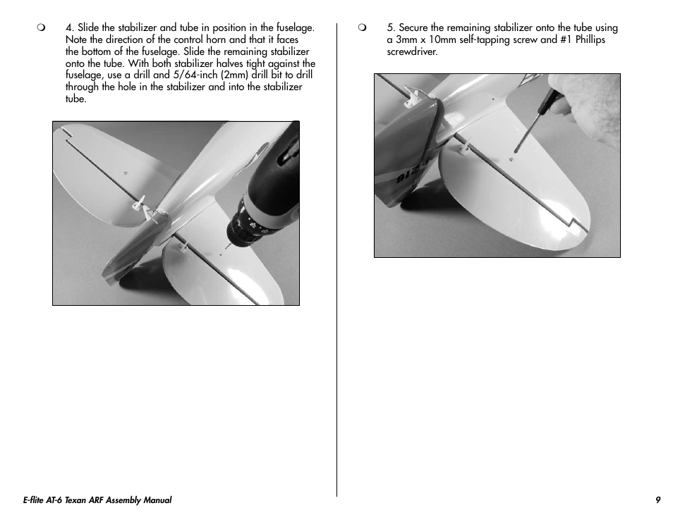 E-flite AT-6 Texan 25 ARF User Manual | Page 9 / 52
