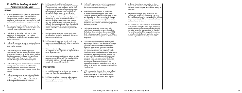 E-flite LR-1A Pogo ARF 15e User Manual | Page 20 / 21
