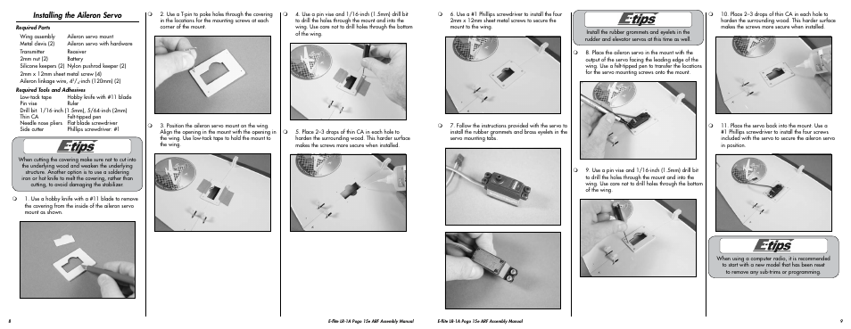 Installing the aileron servo | E-flite LR-1A Pogo ARF 15e User Manual | Page 5 / 21