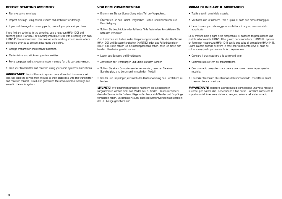 E-flite J-3 Cub 450 User Manual | Page 10 / 40