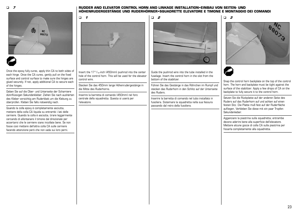 E-flite J-3 Cub 450 User Manual | Page 23 / 40