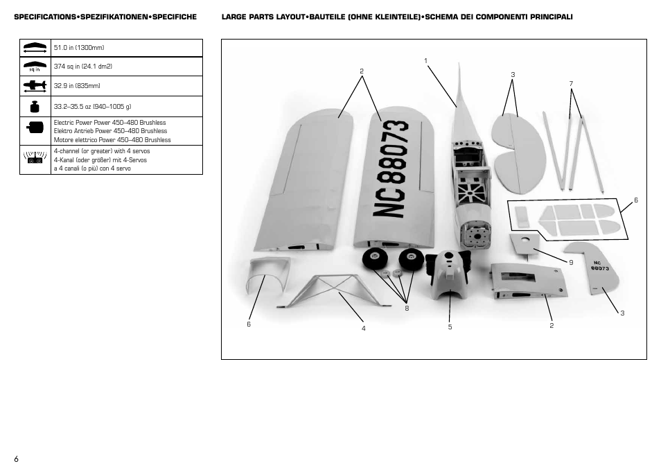 E-flite J-3 Cub 450 User Manual | Page 6 / 40