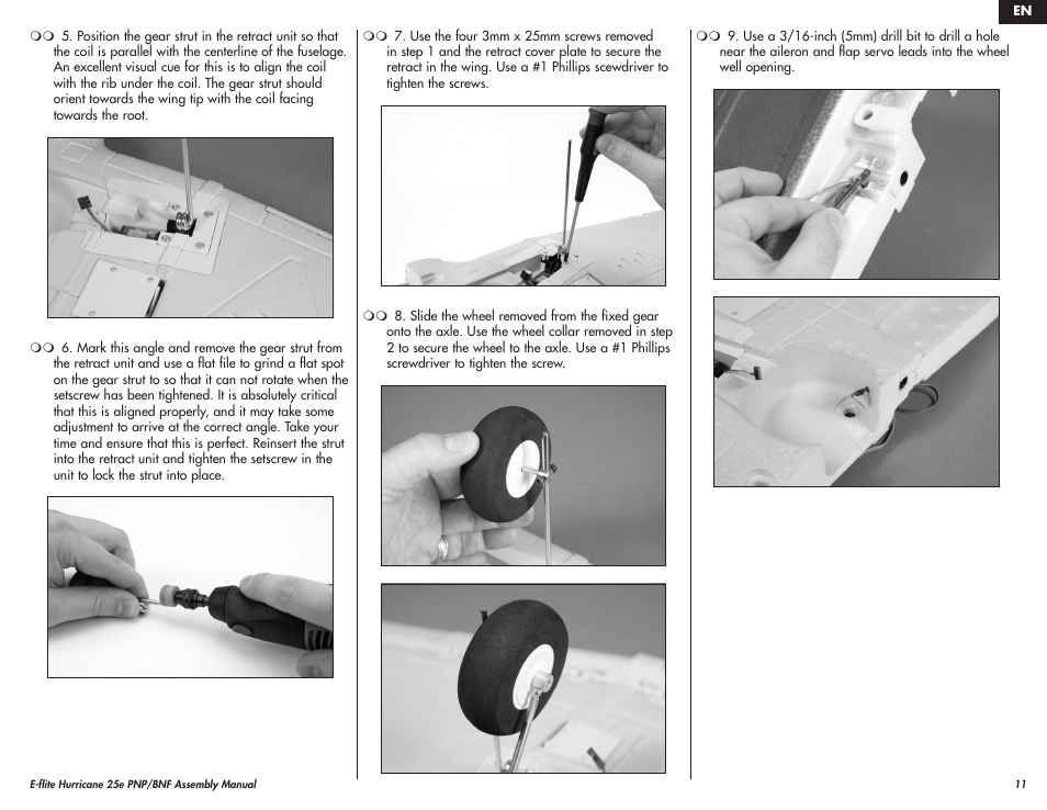E-flite Hawker Hurricane 25e PNP User Manual | Page 11 / 26