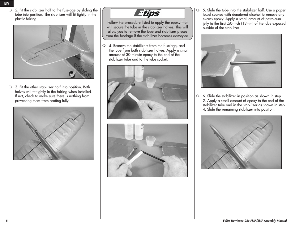 E-flite Hawker Hurricane 25e PNP User Manual | Page 8 / 26