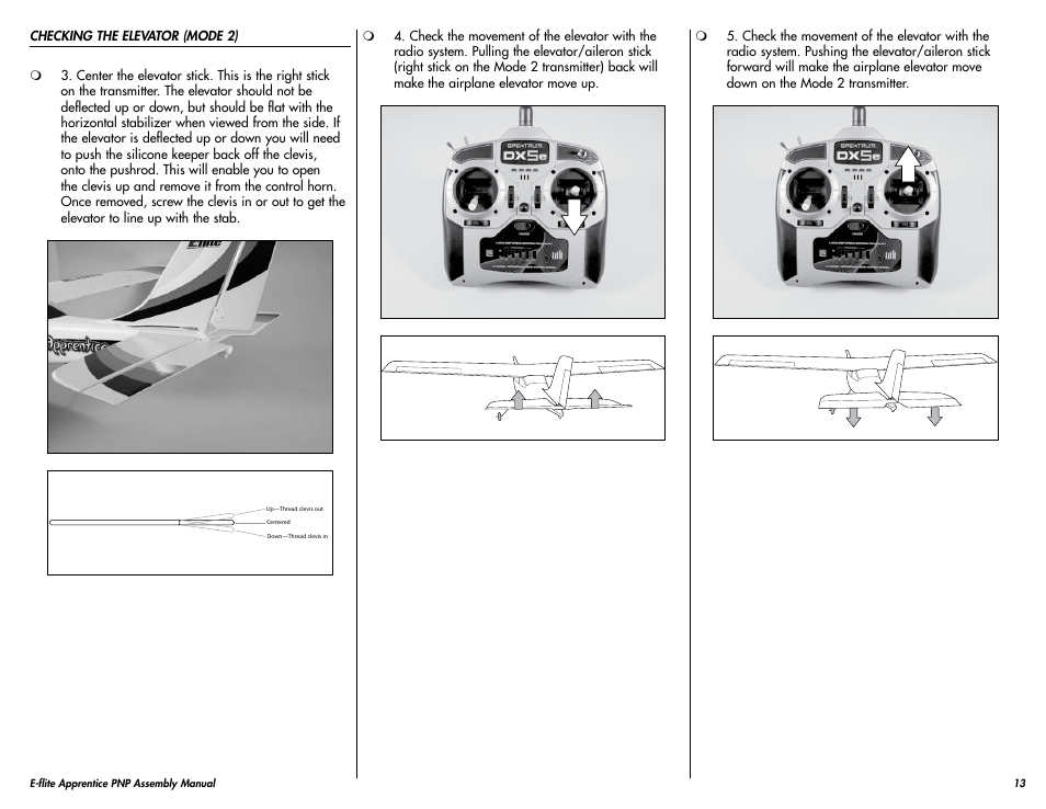 E-flite Apprentice 15e PNP User Manual | Page 13 / 28