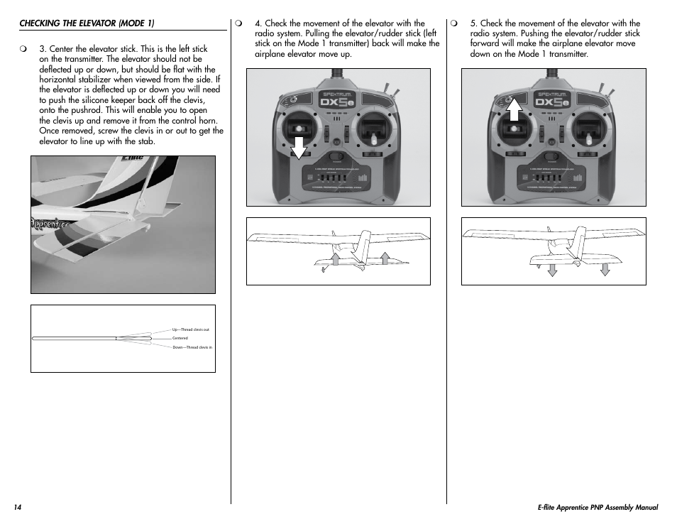 E-flite Apprentice 15e PNP User Manual | Page 14 / 28