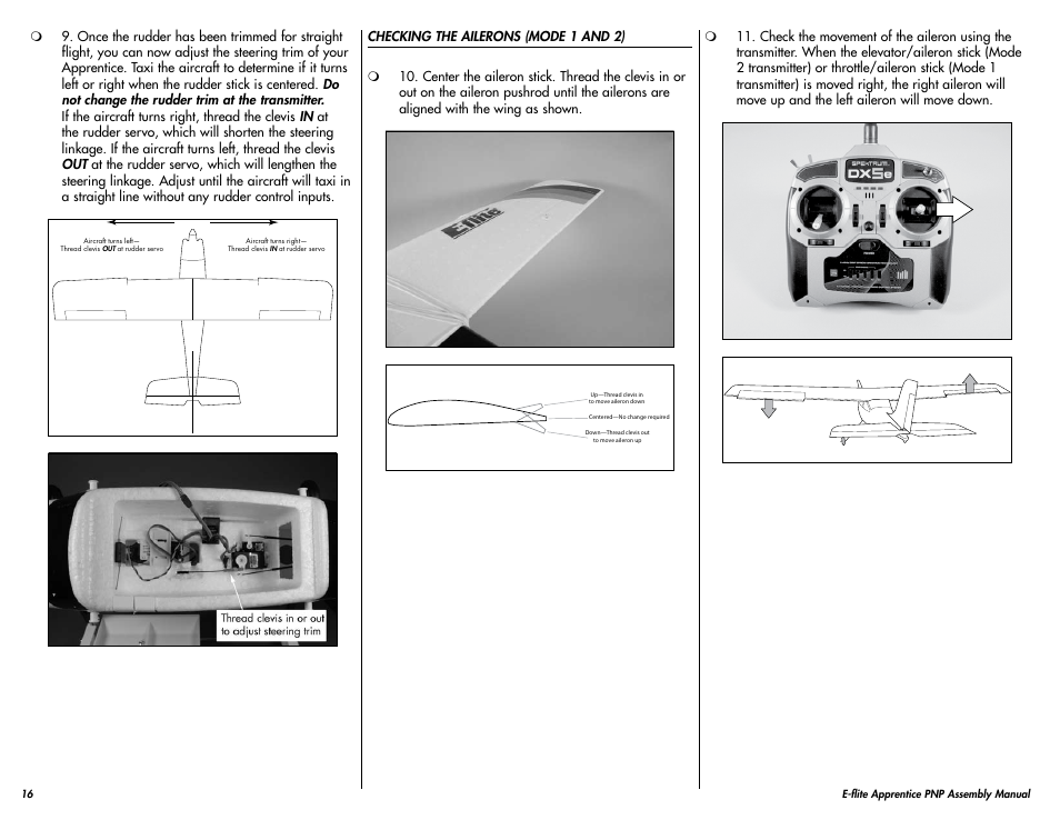 E-flite Apprentice 15e PNP User Manual | Page 16 / 28