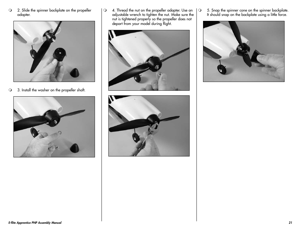 E-flite Apprentice 15e PNP User Manual | Page 21 / 28