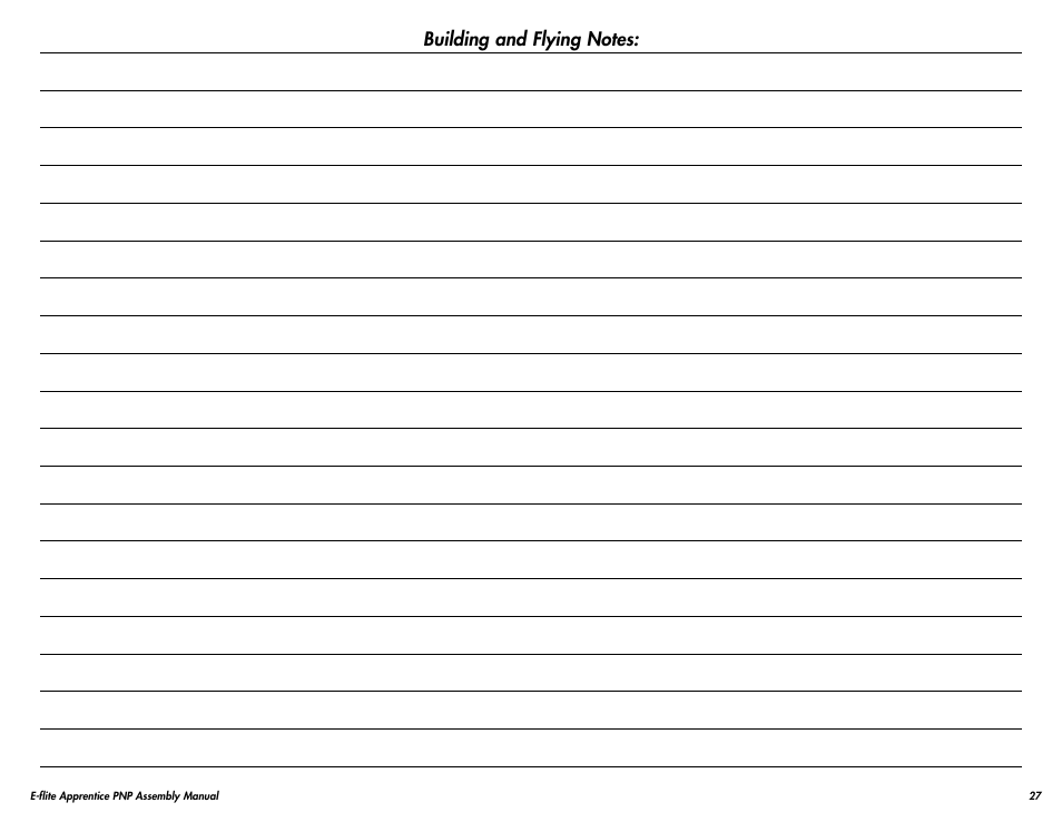 E-flite Apprentice 15e PNP User Manual | Page 27 / 28
