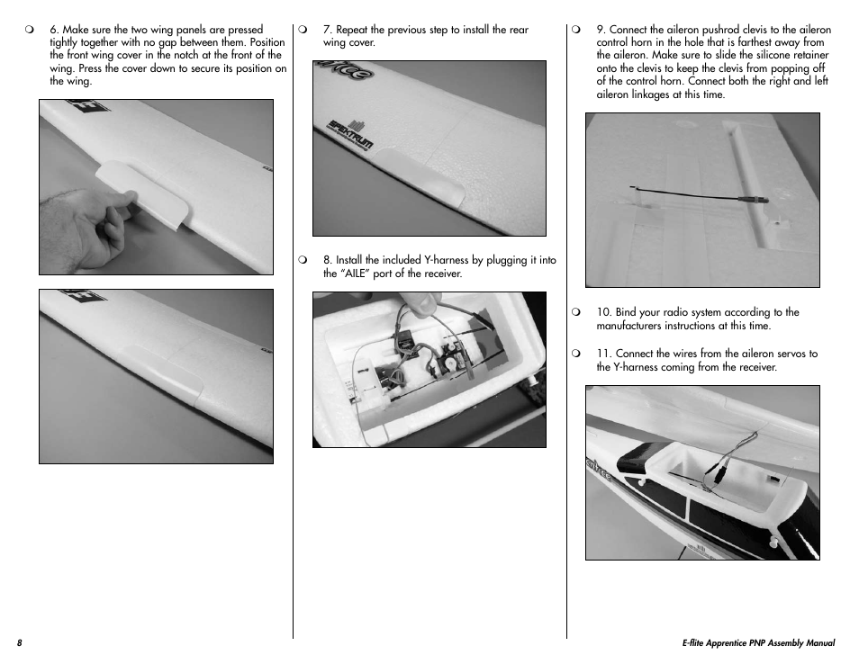 E-flite Apprentice 15e PNP User Manual | Page 8 / 28