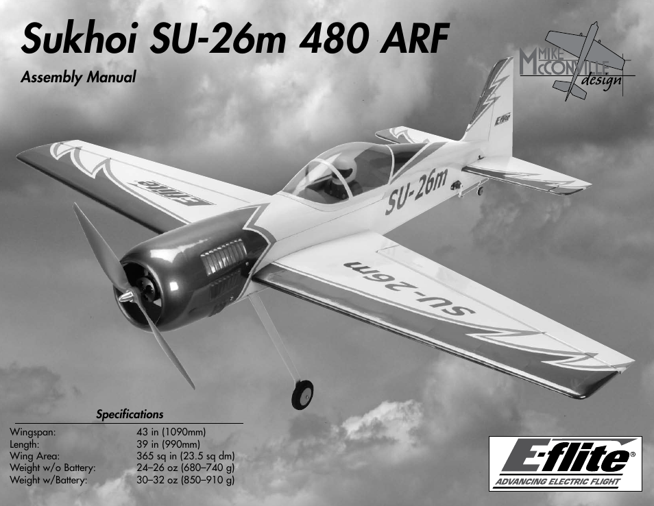 E-flite Sukhoi SU-26m 480 ARF User Manual | 28 pages