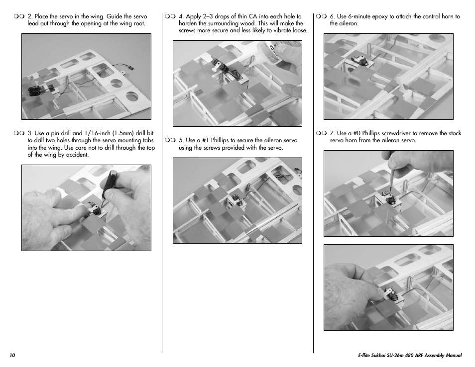 E-flite Sukhoi SU-26m 480 ARF User Manual | Page 10 / 28