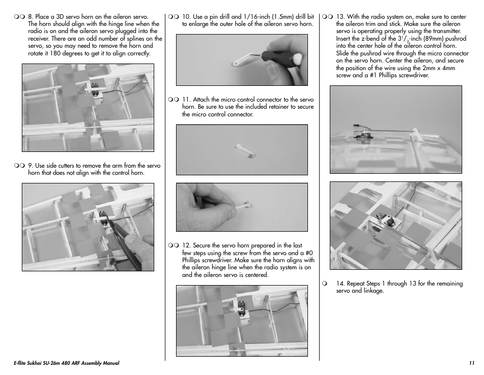 E-flite Sukhoi SU-26m 480 ARF User Manual | Page 11 / 28