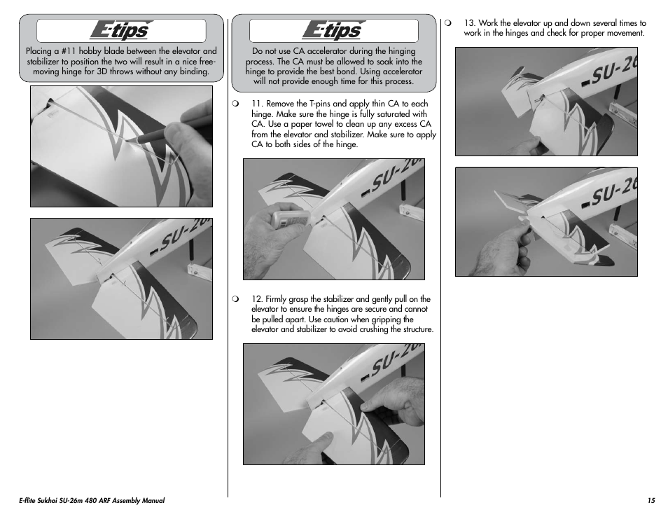 E-flite Sukhoi SU-26m 480 ARF User Manual | Page 15 / 28