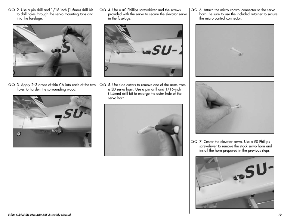 E-flite Sukhoi SU-26m 480 ARF User Manual | Page 19 / 28