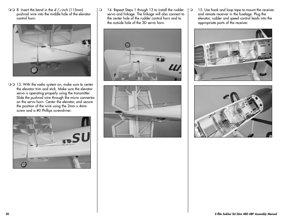 E-flite Sukhoi SU-26m 480 ARF User Manual | Page 20 / 28
