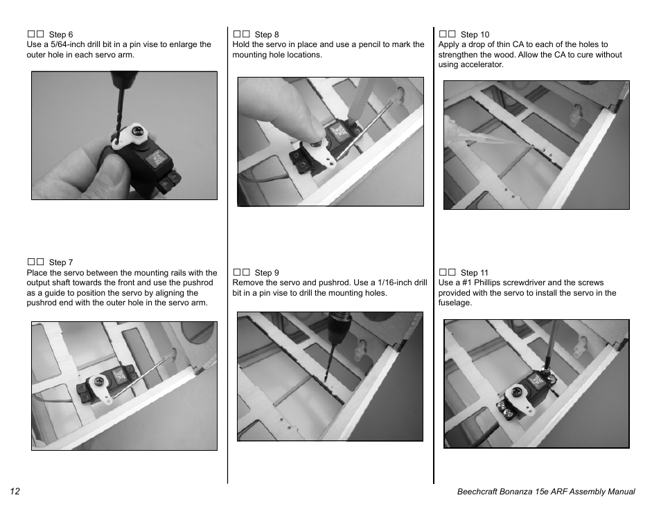 E-flite Beechcraft Bonanza 15e ARF User Manual | Page 12 / 60