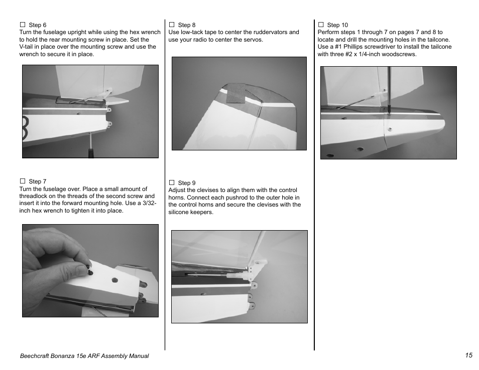 E-flite Beechcraft Bonanza 15e ARF User Manual | Page 15 / 60