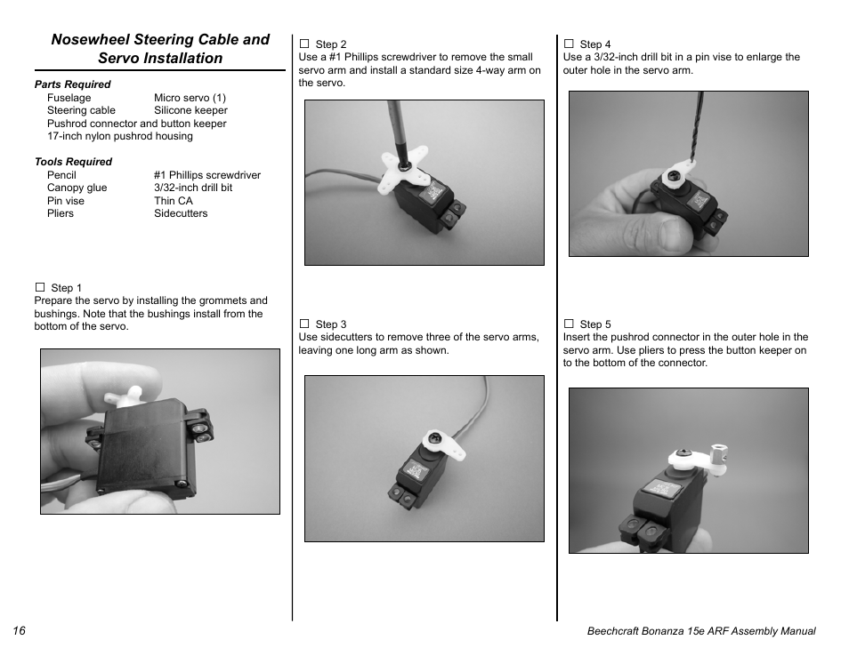 E-flite Beechcraft Bonanza 15e ARF User Manual | Page 16 / 60