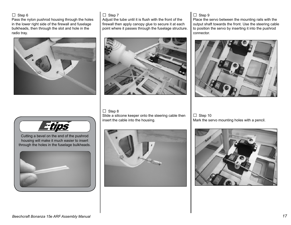 E-flite Beechcraft Bonanza 15e ARF User Manual | Page 17 / 60