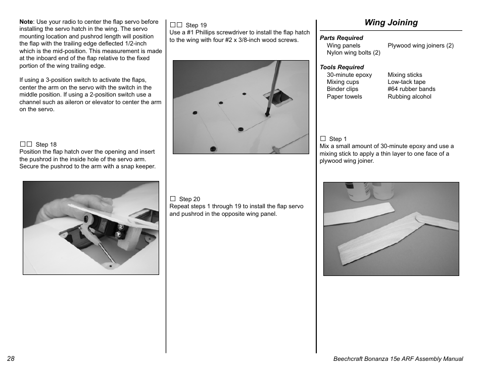 E-flite Beechcraft Bonanza 15e ARF User Manual | Page 28 / 60