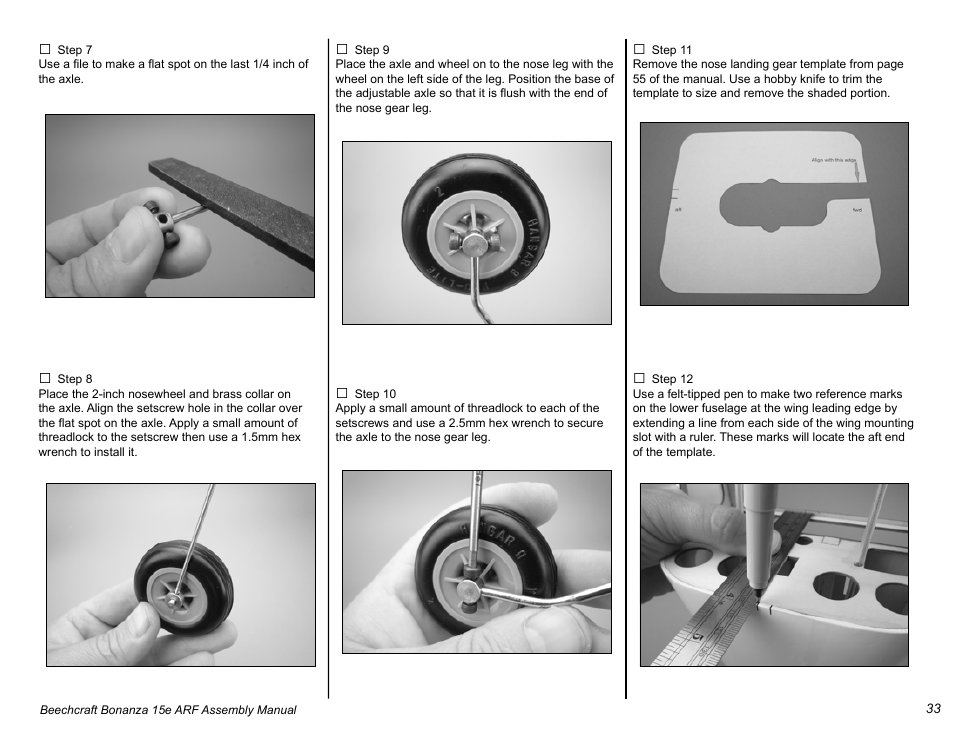E-flite Beechcraft Bonanza 15e ARF User Manual | Page 33 / 60