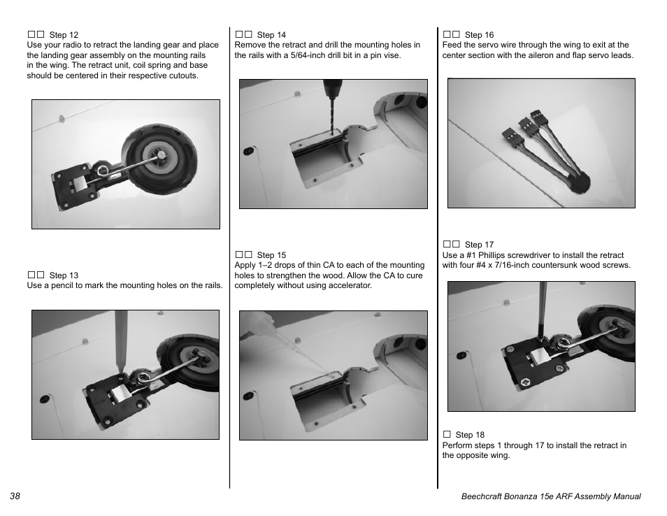 E-flite Beechcraft Bonanza 15e ARF User Manual | Page 38 / 60