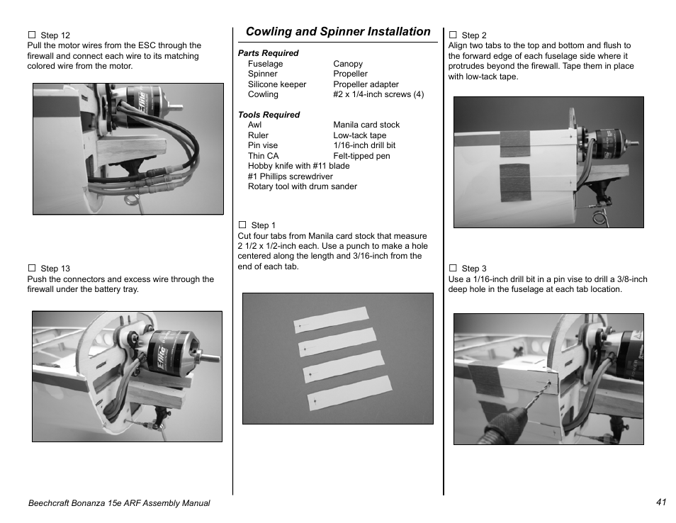 E-flite Beechcraft Bonanza 15e ARF User Manual | Page 41 / 60