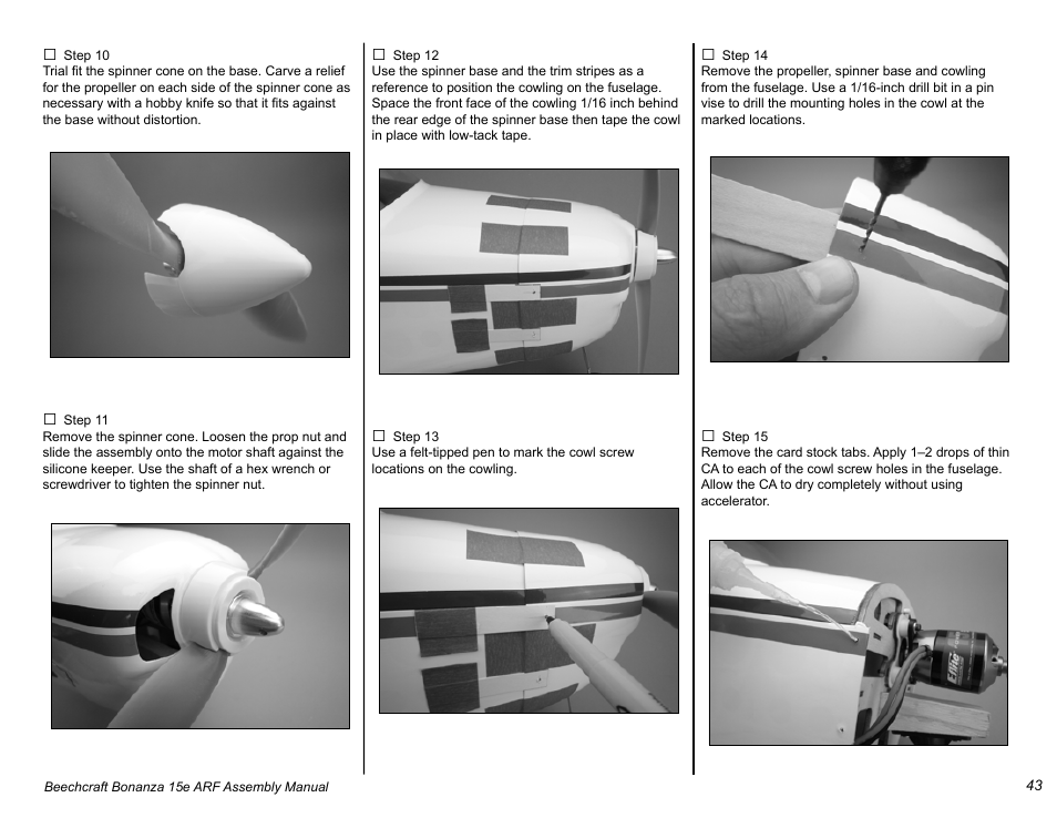 E-flite Beechcraft Bonanza 15e ARF User Manual | Page 43 / 60