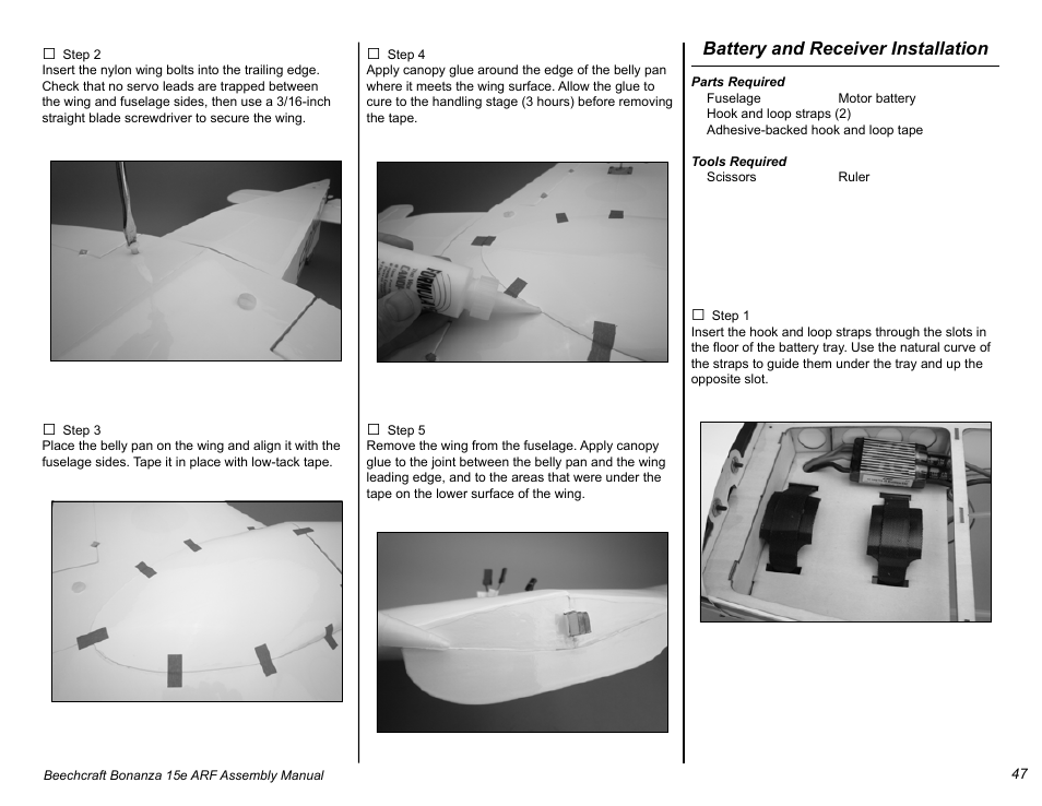 E-flite Beechcraft Bonanza 15e ARF User Manual | Page 47 / 60