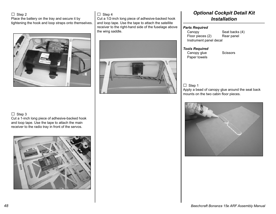E-flite Beechcraft Bonanza 15e ARF User Manual | Page 48 / 60