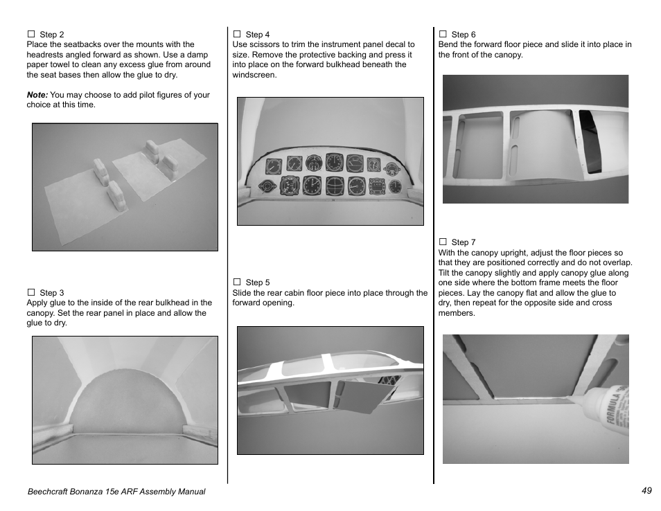 E-flite Beechcraft Bonanza 15e ARF User Manual | Page 49 / 60