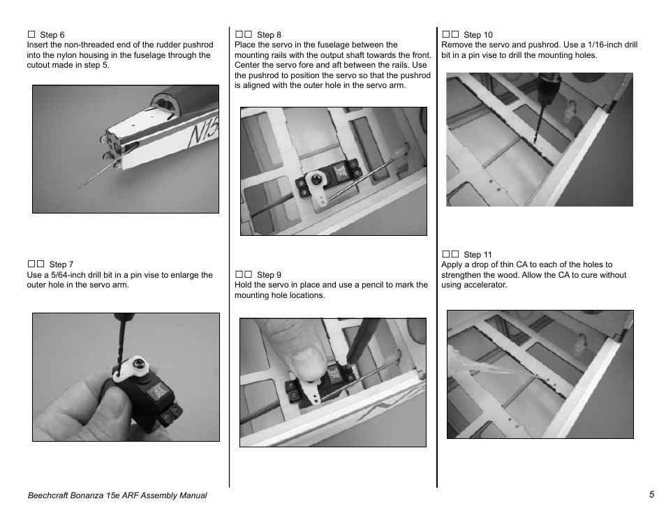 E-flite Beechcraft Bonanza 15e ARF User Manual | Page 5 / 60